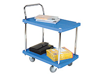 Plastic based Trolley, with upper shelf, 200kg cap