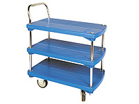 Plastic based Trolley, 2 upper shelves, 200kg cap