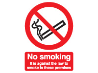 Self adhesive sign  No smoking in these premises