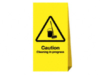 Freestanding tri board sign Caution Cleaning
