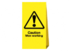 Freestanding tri board sign Caution Men Working