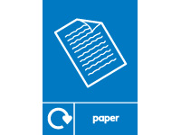 Paper recycling sign, rigid