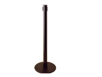 Receiving belt barrier post, standard black