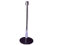 Receiving belt barrier post, std chrome / black