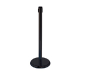 Receiving belt barrier post, deluxe black