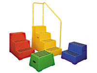 Plastic steps, 4 steps with handrail