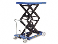 Mobile double scissor lift table 125kg manual