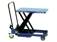 Mobile single scissor lift table 150kg manual