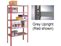 S/duty Just Shelving bay 900 x 450mm Grey posts