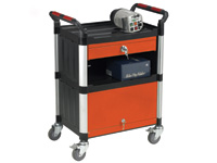 Plastic trolley with drawer & cabinet Plastic trolley with drawer & cabinet